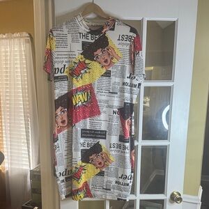 SHEIN Comic Print Dress - Multicolor